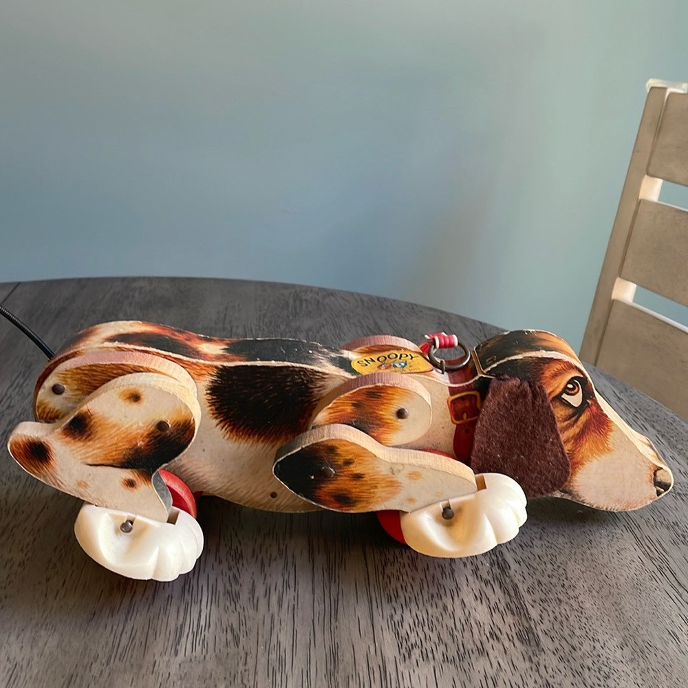 Vintage Fisher Price Snoopy Dog Pull Toy 1961